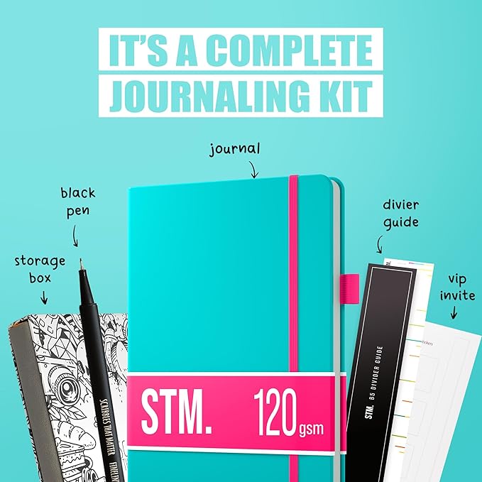 Bullet Dotted Journal Dot Grid Notebook | A5 Daily Journaling Notebooks for Personal Writing, Work, Women | 120gsm Thick Paper, Hard cover, Lay Flat Binding | 5x7 Journals Cuaderno Libretas de apuntes