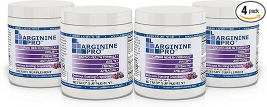 L-ARGININE PRO | 5,500mg L-Arginine Plus L-Citrulline 1,100mg Grape Powder Drink Mix Supplement for Increased Nitric Oxide Production