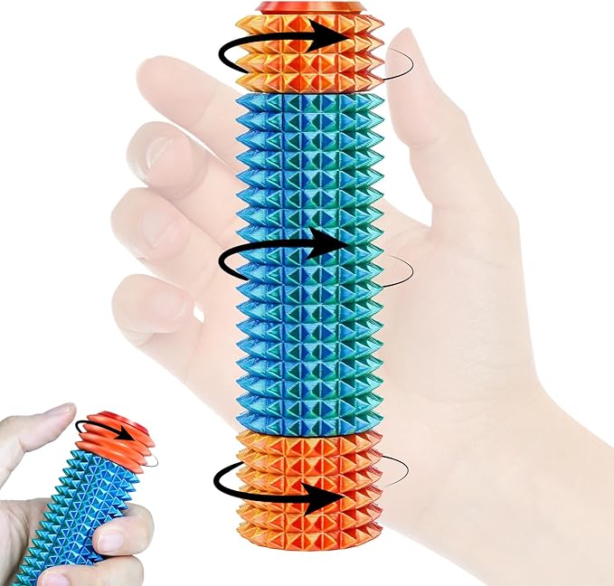 Little Pain Stim Ouchies Fidget Toys for Adults,3D Printed Spiky Pain Stim, Sensory Fidget for Stress & Anxiety Relief, ADHD, Autism,Office Desk Toys (Red Green)