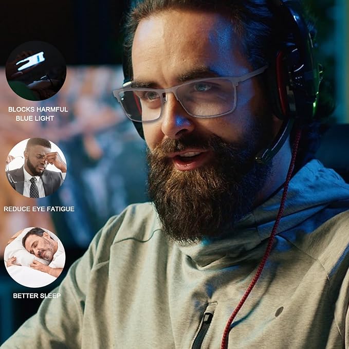 YIMI Blue Light Blocking Glasses Gaming Computer Eyeglasses for Women and Men Anti Glare UV Protection Spring Hinge Eyewear