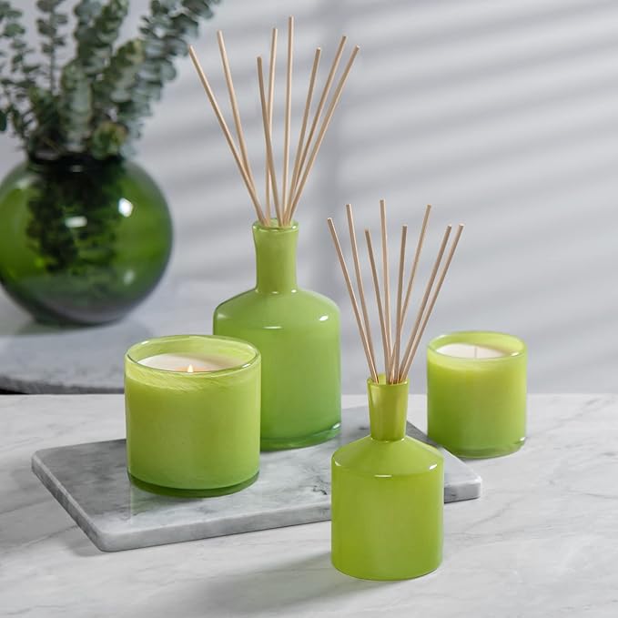 LAFCO New York Classic Reed Diffuser, Rosemary Eucalyptus - 6 oz - Up to 3 Months Fragrance Life - Reusable Glass Vessel - Natural Wood Reeds - Made in The USA
