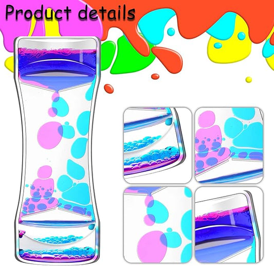 FKYTION Liquid Motion Bubbler Timer Pack of 3 Colorful Liquid Sensory Toys ADHD Fidget Toy Calm Relaxing Desk Toys