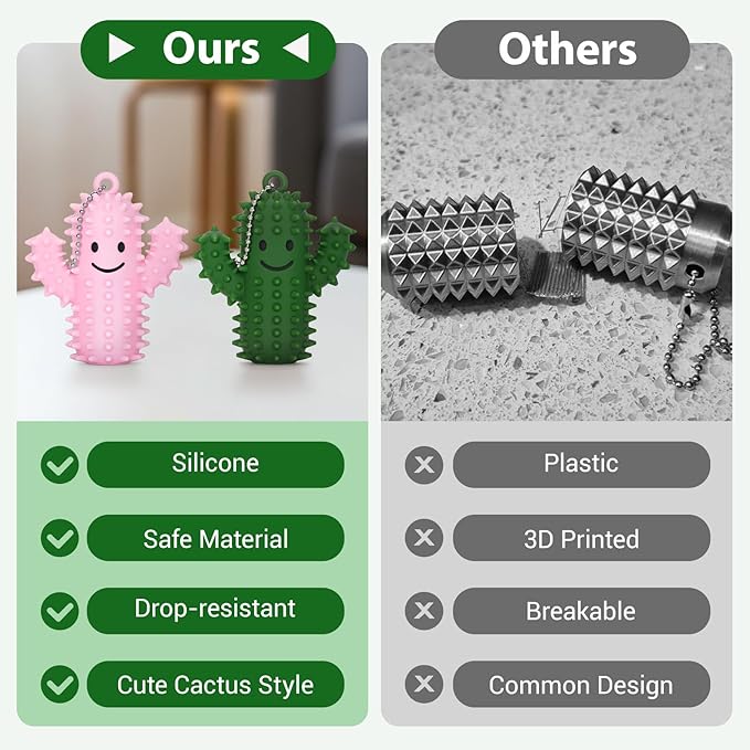 4 PCS Spiky Ouchies Fidget Toys for Adults Silicone Sensory Pain Stim Fidget Cactus for Anxiety Autism Work Stress Relief (Green&Pink&Gray&Purple, 4PCS)