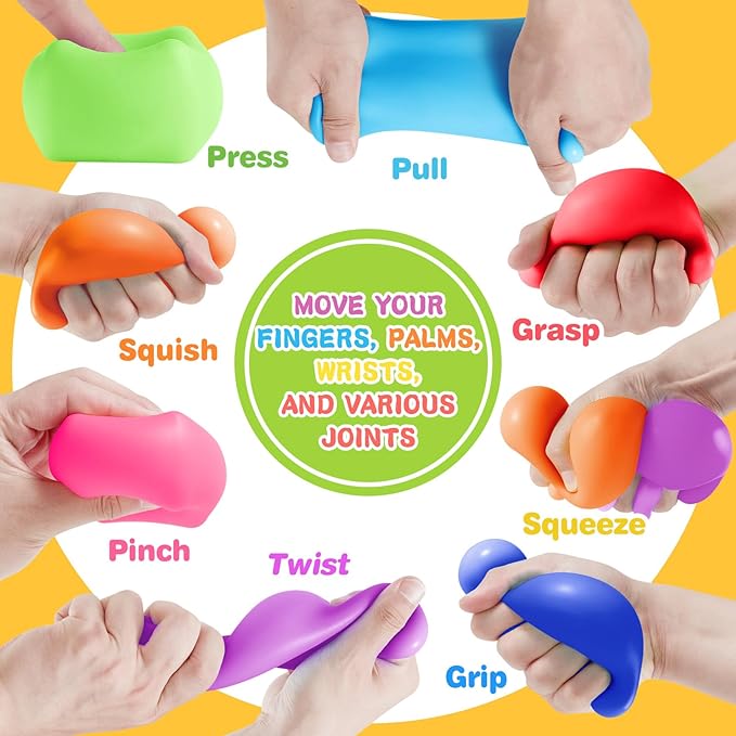 Slow Rising Stress Cube 30 Pack, Square Cube Fidget Ice Cube Stress Balls, Dough Stress Balls Soft Fidget Squishy Toys for Anxiety Relief, Pull Stretch Squishy Toy, Classroom Prize Box Toys (30PACK)