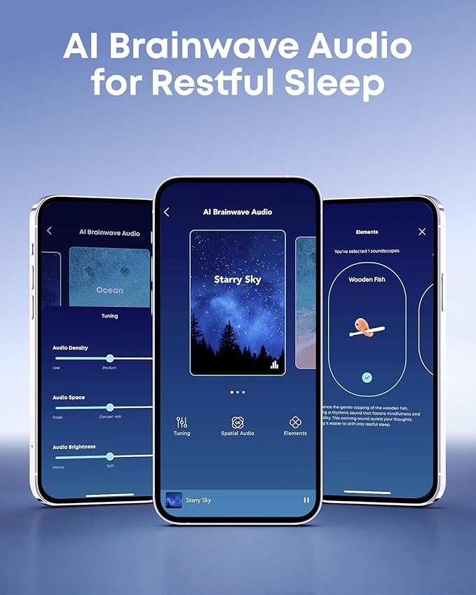 Soundcore Sleep A30 by Anker Sleep Earbuds, Smart Active Noise Cancelling Sleep Headphones, Adaptive Snore-Masking System, Ultra-Comfort for Side Sleepers, 45H Playtime