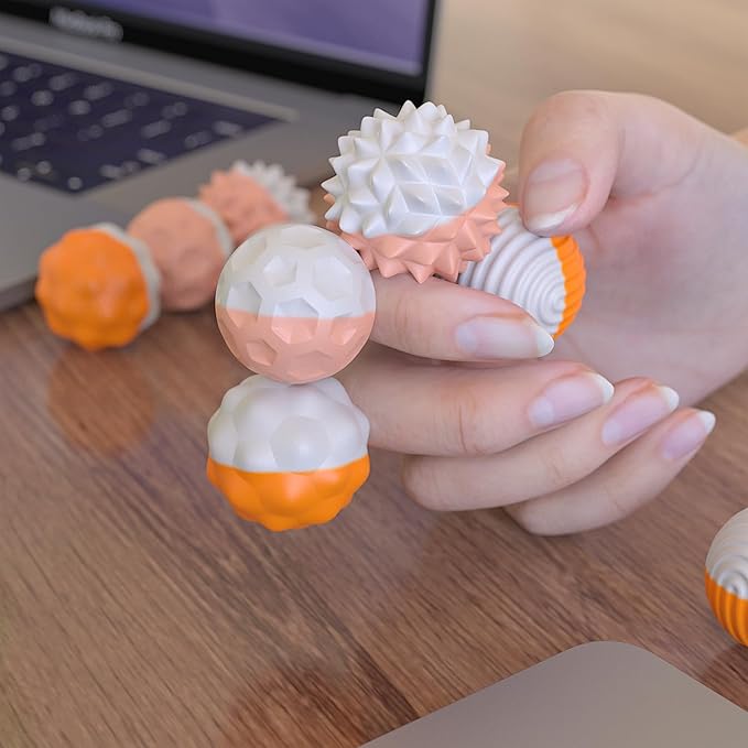 Magnetic Sensory Fidget Balls for Adults & Teens – 8PCS Silicone Textured Quiet Desk Toys for Anxiety Relief, Stress Relief Fidget Balls for Office, ADHD Focus Tools, Gifts for Coworkers or Friends