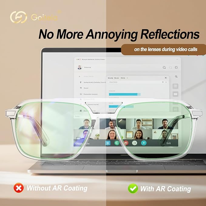 Goiteia Blue Light Glasses Men Women – Retro 70s Gaming Glasses for Anti Eyestrain, Comfortable for All-Day Wear