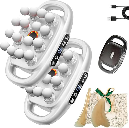 Morglaes Deep Tissue Massager - 2025 New Morglaes Massager, 16 Head Massage Deep Tissue with 3 Modes & 30 Intensities - Fascia Blaster for Back, Shoulders, Legs, Foot (White*2)