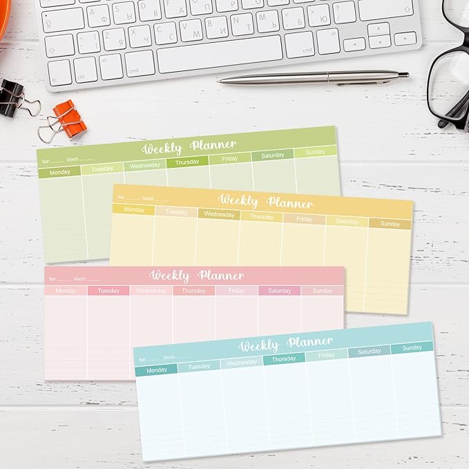 Geyee 120 Sheets Weekly Planner Notepad Tear off Weekly Calendar Pad to Do List Sticky Notepad Desk Schedule Planner for Student Habit Tracker Reminder Office School