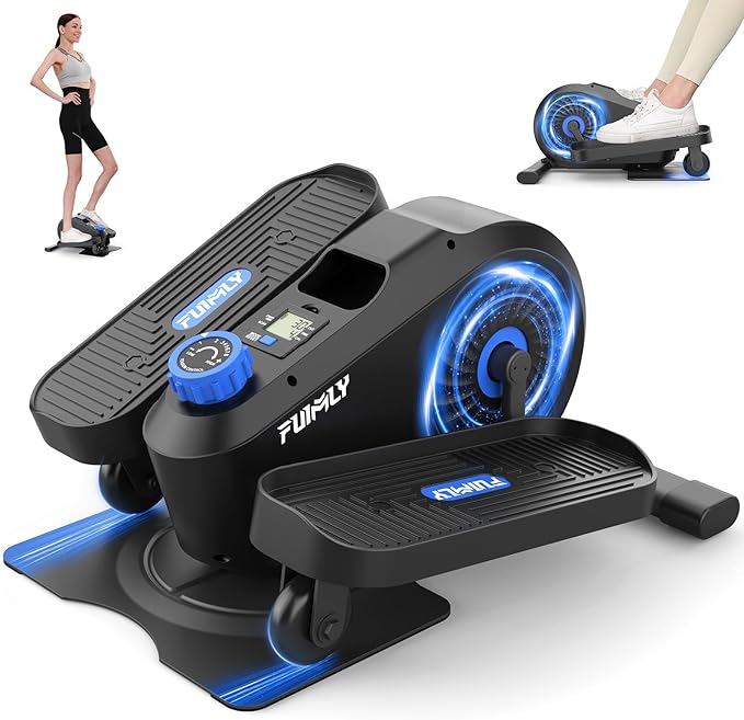 FUNMILY Under Desk Elliptical, Desk Bike Pedal Exerciser, Fully Assembled Leg Exerciser 2 in 1 Seated Standing Elliptical, Ultra-Quiet Mini Elliptical Machines for Home Office Use