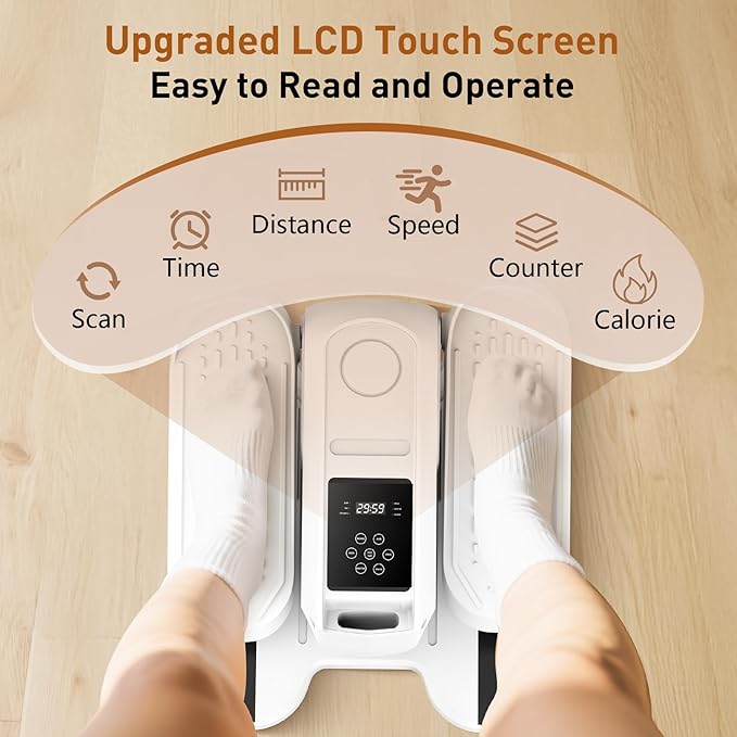 Under Desk Elliptical Exercise Machine,Ellipse Leg Exerciser as Seen on TV,12 Speeds Leg Exerciser While Sitting for Seniors, Portable Electric Seated Foot Pedal Exerciser for Home Office