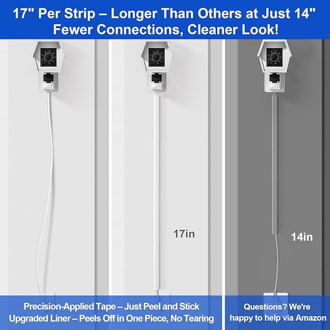 ZhiYo Cord Hider for One Wire, 102in Cable Hider Concealer, Paintable Wall Wire Covers, PVC Cable Management Raceway for A Thick Extension Cord, 6 x L17in W0.59 H0.4in, White