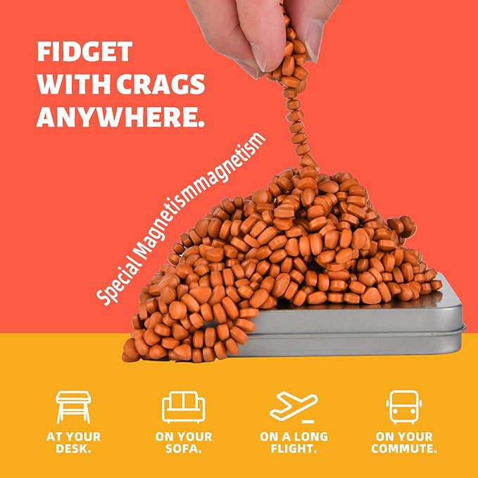 Magnetic Putty Rocks, Orange More Than 600 Weak Magnetic Smooth Ferrite Pebbles, Magnet Rock Desk Toys and Time-Killer for Adults