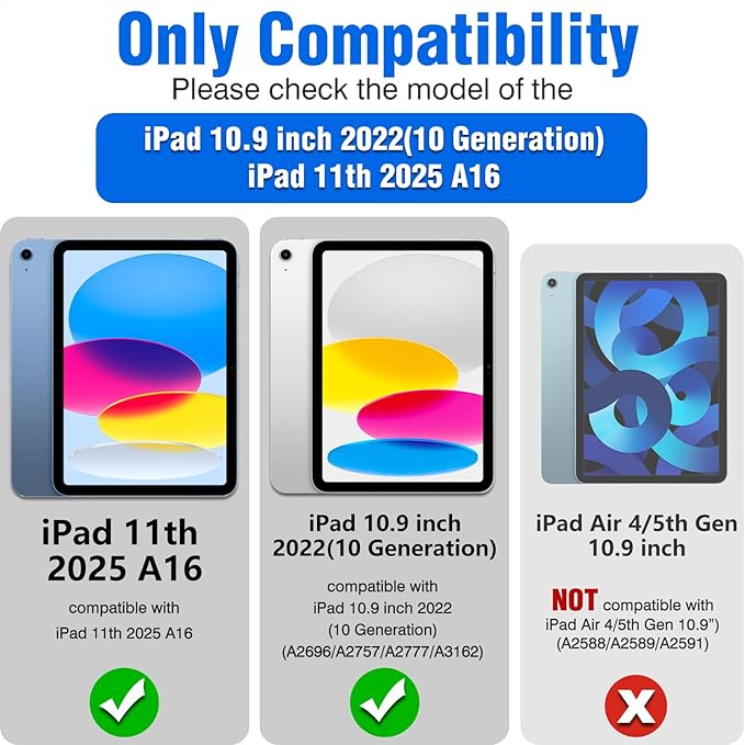 Nillkin for iPad A16 11th 10th Generation Case with Keyboard, Slide Camera Cover, 7-Colors Backlit Detachable Wireless Keyboard with Pencil Holder and Multi-Touch Trackpad for iPad (A16) 11th/10th Gen