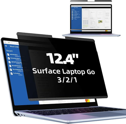 Mamol Magnetic Privacy Screen for 12.4 inch Microsoft Surface Laptop Go 2/1 Removable Anti Spy Glare Blue Light Filter, Surface Laptop Privacy Screen Protector 12.4 in