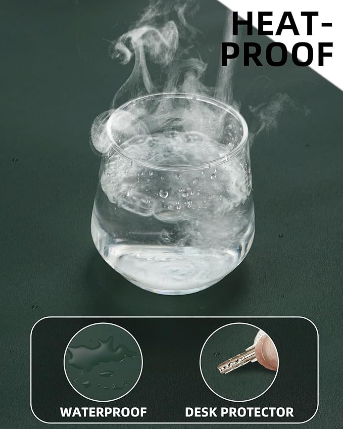 Extra Large Desk Mat - 63"x 17" Non-Slip Desk Pad for Office and Home - Ideal for Large Mouse Pad and Desk Mats on Top of Desks(Dark Green)