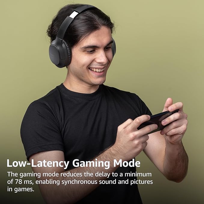 TOZO HA1 Bluetooth 5.4 Over Ear Headphones, 70H Playtime with Mic, Foldable Wireless Headset, Deep Bass Stereo Sound Customizable 32 EQ Music Mode Via Button & App for Travel and Home, Upgraded