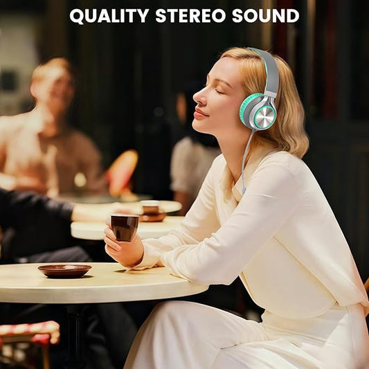 INFURTURE USB C Headphones Wired with Mic & Volume Control,Tangle-Free Plaiting Line,Type C Over/On-Ear Headphones,Lightweight Foldable for Smartphone,Tablet,iPhone 16/15 Series (Green)