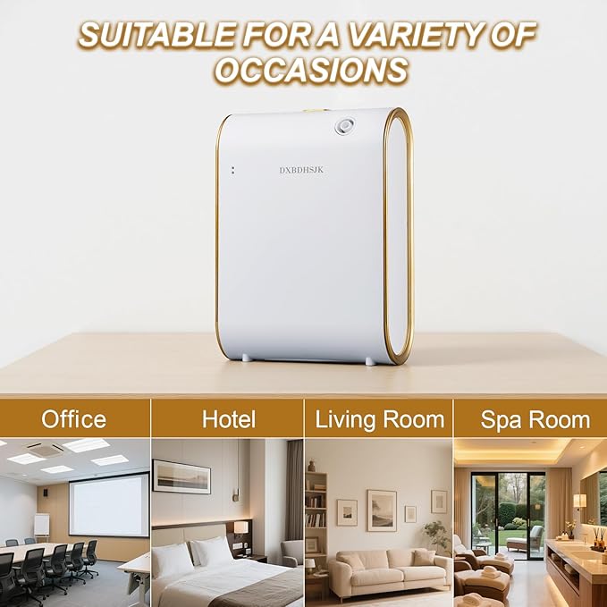 Home Bluetooth Smart Waterless Aromatherapy Machine, Essential Oil Diffuser, with Fragrance Coverage of up to 2000 Square feet, Suitable for Home, Hotel, Restaurant, Office, and spa Center.（White）