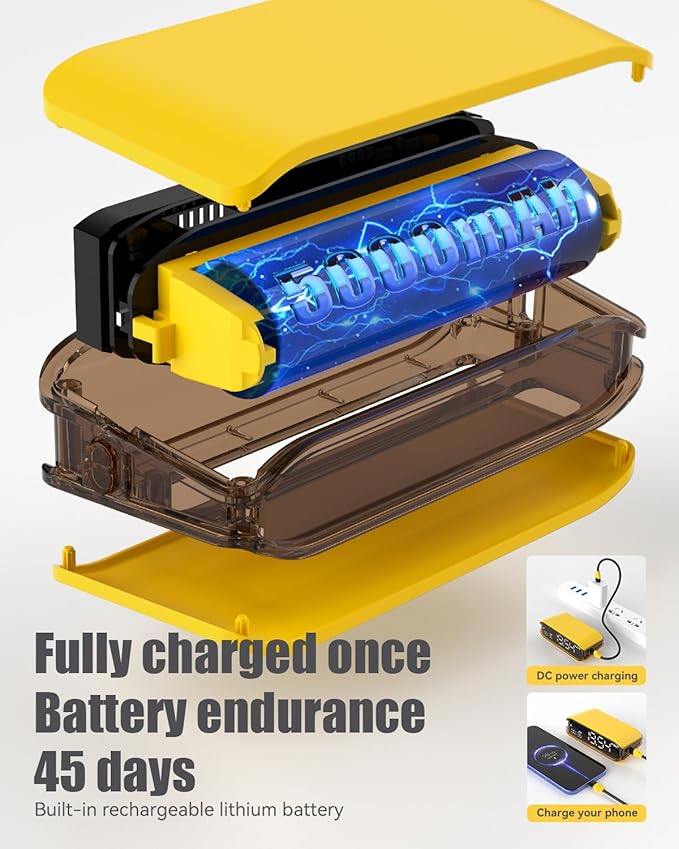 Pomodoro Timer Clock, Desk Timer for Productivity, Rotating to Switch Functions, Real-Time, Countdown, Count-up for Classroom Study, Work, Fitness