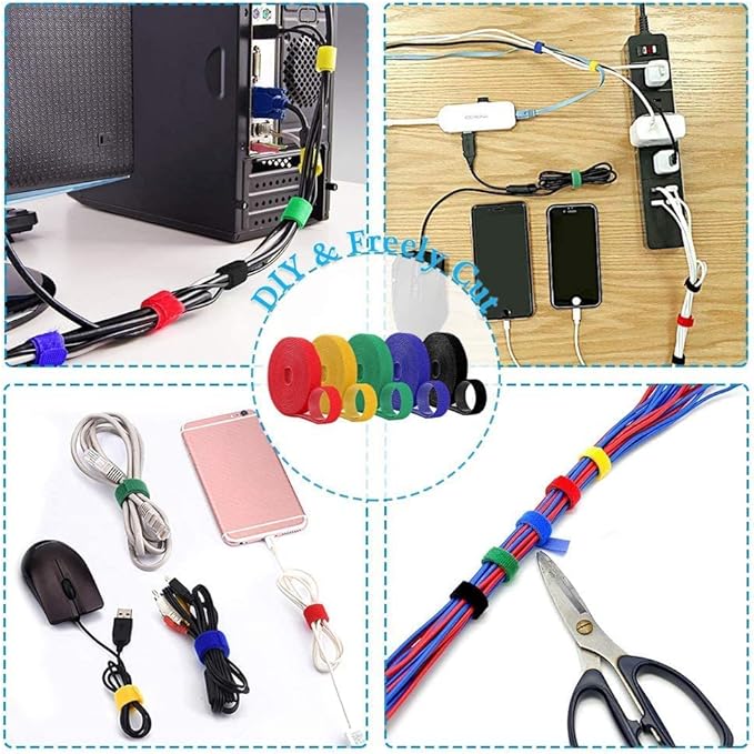 [Set of Three] Cable Management Box Organizer, Bamboo Lid Large Storage Wires Holder for Home, Office, Desk, TV, Computer - Great to Cover Hide Tidy Surge Protector & Power Strips & Cords (White)