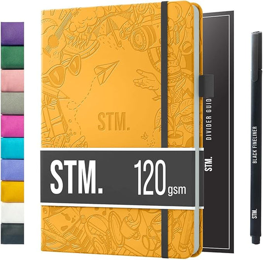 Bullet Dotted Journal Dot Grid Notebook | A5 Daily Journaling Notebooks for Personal Writing, Work, Women | 120gsm Thick Paper, Hard cover, Lay Flat Binding | 5x7 Journals Cuaderno Libretas de apuntes