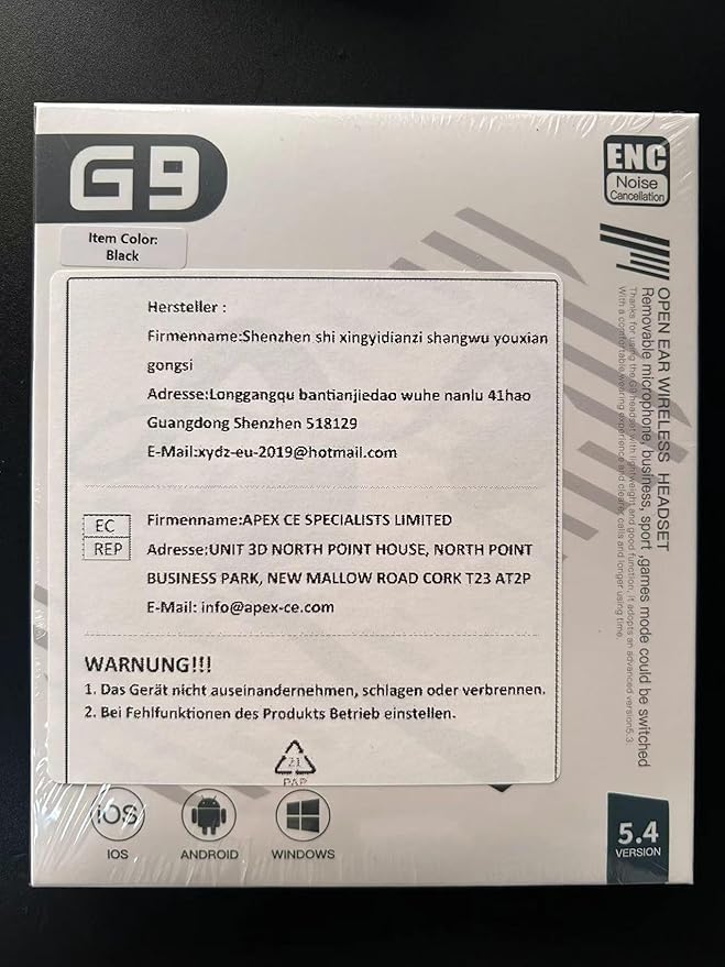 BANIGIPA Bluetooth Headset with Removable Microphone, Noise Cancelling Wireless Headset for Phones Laptop Computer PC, Open Ear Headphones for Office Meeting Running Cycling Driving Working-12 Hrs