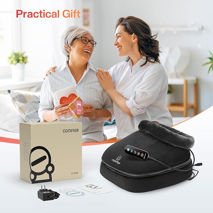 COMFIER 2-in-1 Shiatsu Foot & Back Massager with Heat, Electric Foot Warmer for Women,Men,Feet Massager Machine, Feet Heater,Gifts