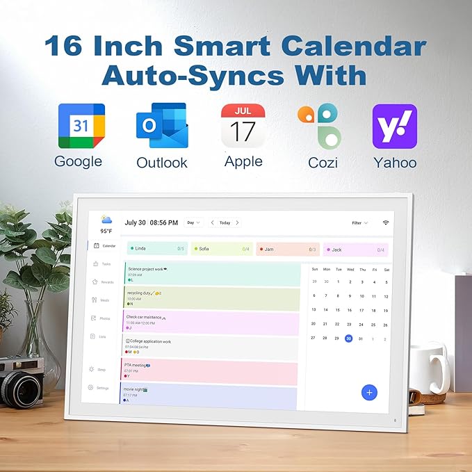 Digital Calendar, 16inch Smart WiFi Electronic Calendar&Chore Chart, IPS Touch Screen HD Display for Family Schedules, Share Moments Instantly from Anywhere