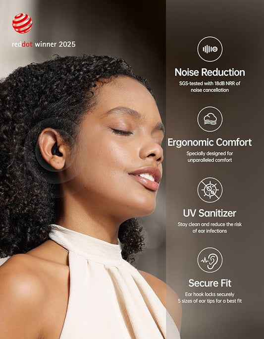 Welove Ultra-Comfy Ear Plugs with First-Ever UV Sanitizer—Reusable Earplugs for Sleep, Focus, Travel, and Noise Sensitivity |Hearing Protection |Customizable Fit | 18dB NRR Noise Reduction