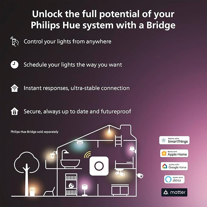 Philips Hue Indoor 33 Ft Smart LED Solo lightstrip Base Kit - 1 Pack - Control with Hue App - Compatible with Alexa, Google Assistant and Apple HomeKit