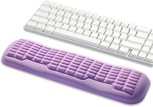 UnivoColors Memory Foam Keyboard Wrist Rest,Latest 3.0 Wave Curve Design,High-Resilience Memory Foam Non-Slip Base,Fits Compact Keyboards,Ideal for Work and Gaming(Lavender)
