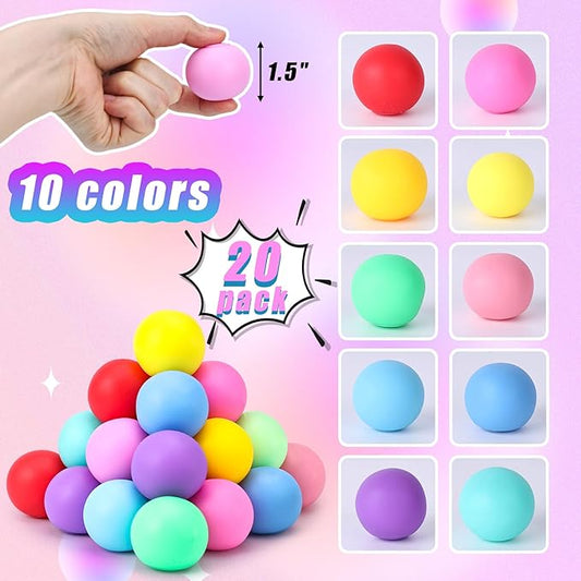 LovesTown 20 PCS Stress Balls Bulk, Slow Rising Sensory Fidget Toys Squeeze Balls Stress Relief Toys for Colleague Party Goodie Bag Stuffer Classroom Prize