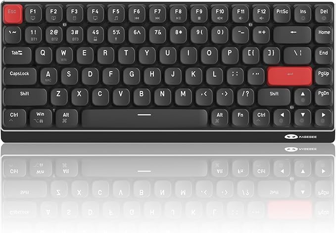 Camiysn Wireless RGB Mechanical Keyboard Moon84 Triple Mode 2.4GHz/BT/USB-C Wired Office Black Keyboard for Computer/Desktop/PC/Laptop/Surface/Smart TV and Windows 10/8/7（Brown Switches）