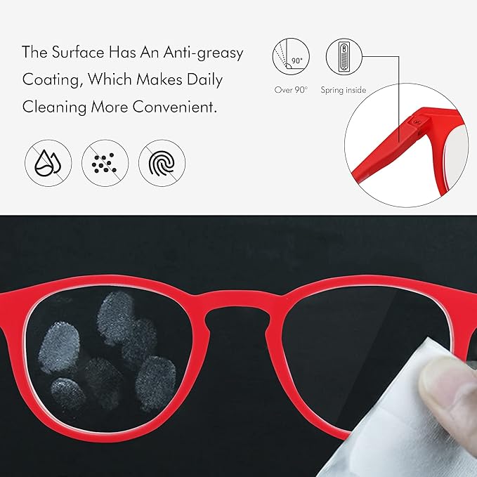 ZENOTTIC Kids Blue Light Blocking Glasses Anti Glare Lens Lightweight Frame Computer Eyeglasses for Boys and Girls