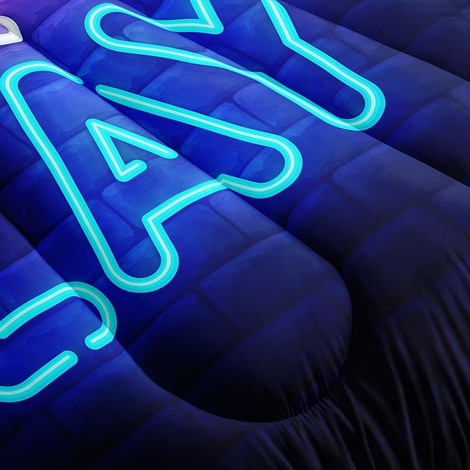 Twin Gaming Comforter Sets 6PCS, Gaming Bedding Set for Boys,Bed in a Bag with Flat Sheet and Fitted Sheet,Pillowcases,Cushions for Boys