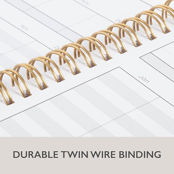 Blue Sky 17 Month 2024-2025 Academic Year Weekly and Monthly Planner From August 2024 - December 2025, 8.5" x 11", Flexible Cover, Wirebound, Silver Metallic (150659)