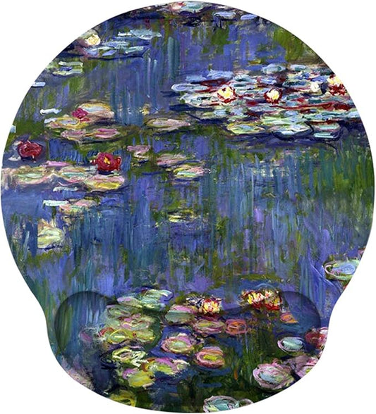 ToLuLu Mouse Pad Wrist Rest Support, Gel Mouse Pads with Non Slip Rubber Base Memory Foam Mousepad, Mouse Wrist Rest Pad for Laptop Computer Home Office Working Gaming Pain Relief, Monet Water Lilies