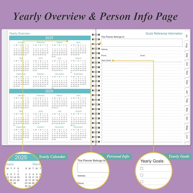 2025-2026 Appointment Book & Planner - 8.5" x 11" Daily Hourly Planner 2025-2026 from July 2025 - June 2026, Weekly Appointment Book with 30-Minute Interval, Purple
