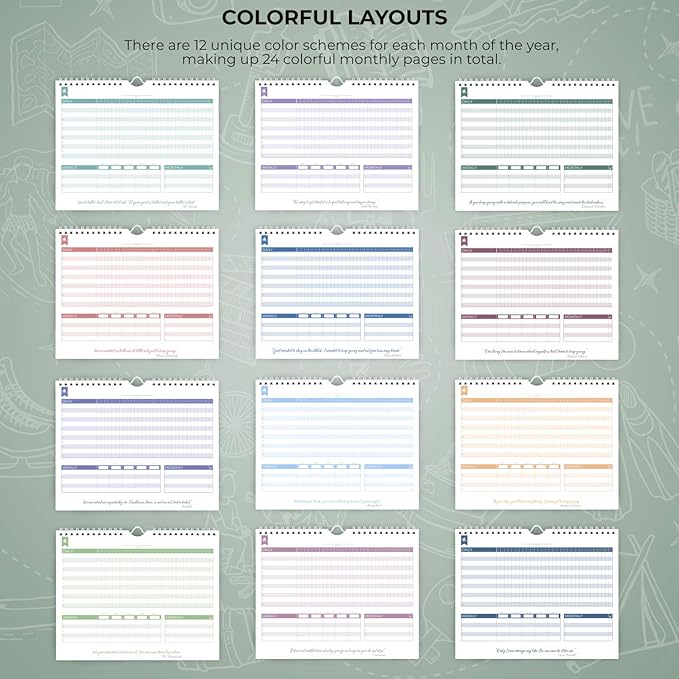 Clever Fox Habit Tracker Calendar – Inspirational Goal Tracker and Habit Calendar for Atomic Habits – Colorful Habit & Goal Planner Journal to Boost Productivity – 24 Months, 10″ x 8″ (Obsidian Green)