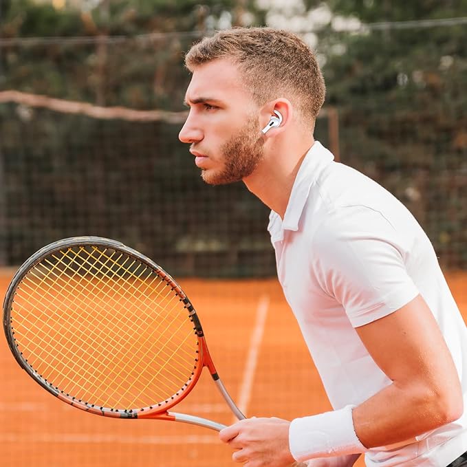 AhaStyle 4 Pairs AirPods Pro 2 Ear Hooks【Added Storage Pouch】 Anti-Slip Ear Covers Silicone Accessories Compatible with Apple AirPods Pro 2nd Generation (2 Large+2 Small, White)