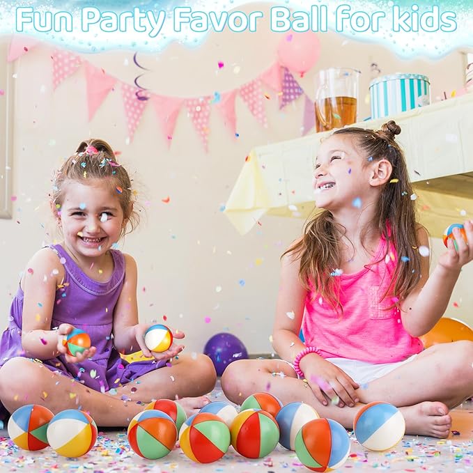 96 Pcs Beach Stress Balls Bulk 2" Mini Relief Stress Ball Pu Foam Squeezy Balls Summer Swimming Pool Game Toy Rainbow Beach Ball for Hawaiian Beach Birthday Party Favor School Carnival Reward