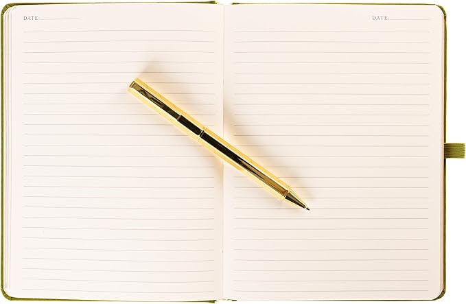 Graphique Typewriter Lined Journal Plus Pen Luxe Collection, Hardcover Diary Notebook for Writing, Gold Foil Embossing, 160 Pages, 6” x 8”