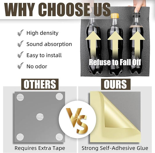 12 Pack Sound Proof Foam Panels for Walls, 12" x 12" x 2" Self-Adhesive Acoustic Panels, High-Density Soundproof Wall Panels for Studio, Home, and Ceilings (Black+Gray)