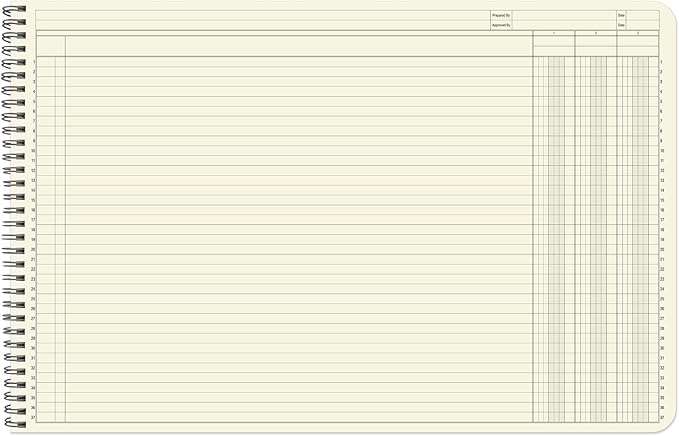 BookFactory Accounting Ledger Notebook/Large 3 Column Accounting Ledger Columnar (Three Columns) Log Book - 17'' x 11'', 100 Pages, Wire-O Landscape Format (LED-100-CLCW-PP(17x11-Ledger-3)-AX)