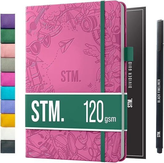 Bullet Dotted Journal Dot Grid Notebook | A5 Daily Journaling Notebooks for Personal Writing, Work, Women | 120gsm Thick Paper, Hard cover, Lay Flat Binding | 5x7 Journals Cuaderno Libretas de apuntes