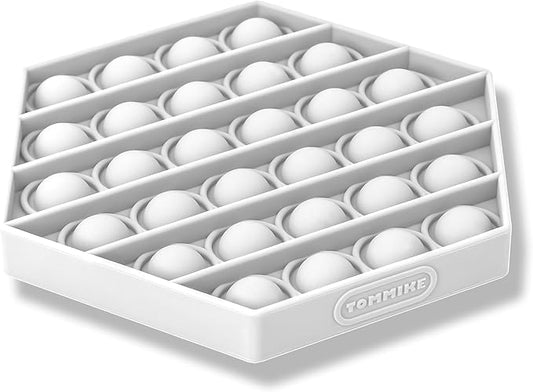 TOMMIKE Hexagon Push Pop Fidget Toy Bubble Sensory for Anxiety & Stress Relief Special Needs Autism Learning Office School Game Crafts Kids Adults (White)