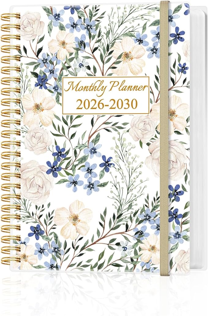 2025-2030 Monthly Planner - 64 Month PLanner Calendar from September 2025 to December 2030, Flexible Cover, Inner Pocket, 5.8" x 8.5", Perfect for Home | School | Office, Crushed Flower