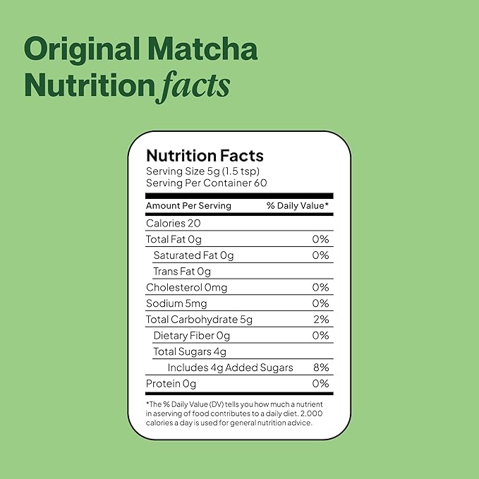 Morning Made Original Ceremonial Grade Matcha Powder | 8.46oz (240g) Resealable Tin | 60 Servings Premium Japanese Green Tea | Sweetened with Organic Sugar | Rich in Antioxidants & Energy Boosting