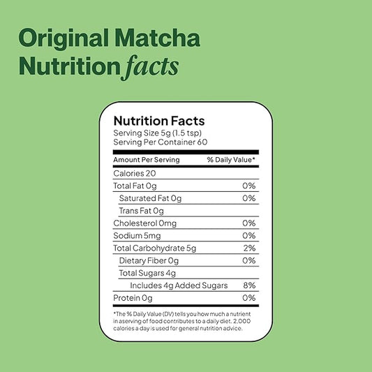 Morning Made Original Ceremonial Grade Matcha Powder | 8.46oz (240g) Resealable Tin | 60 Servings Premium Japanese Green Tea | Sweetened with Organic Sugar | Rich in Antioxidants & Energy Boosting